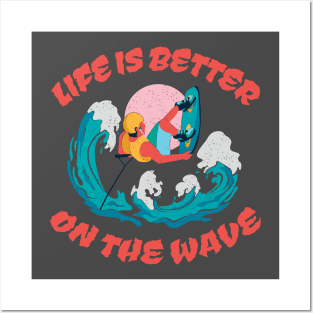 Wakeboarding "Life is better on the wave" Quote Posters and Art